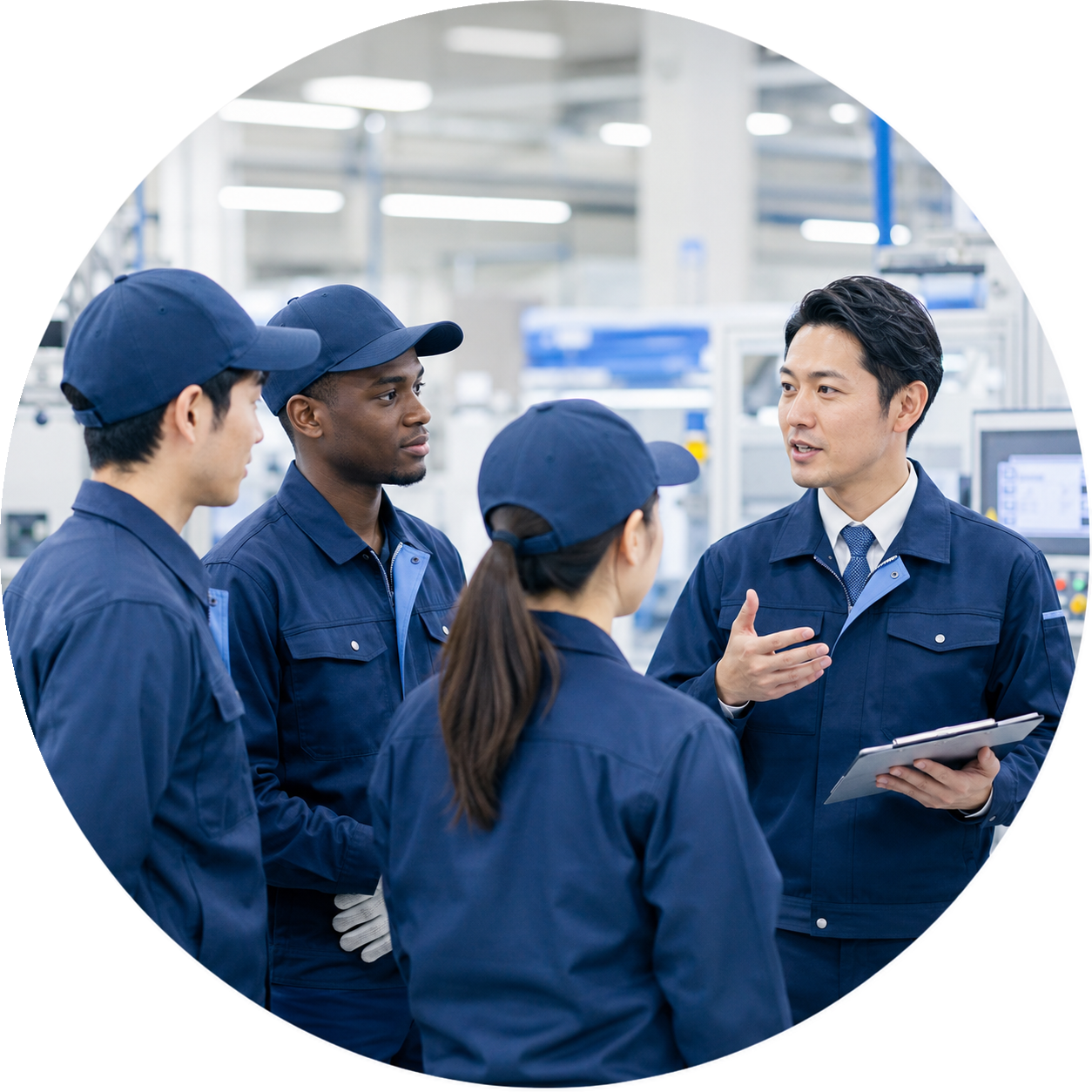 工場で働く外国人技能実習生